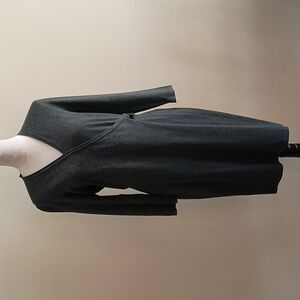Calvin Klein Gray Knitted Wrap Dress Long Sleeve Midi Length